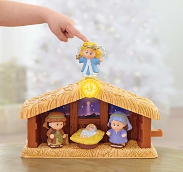 Fisher-Price J2404 - Little People Weihnachtskrippe Geschenkset, mit 12 Figuren und 5 Zubehörteilen, ab 12 Monaten - 8