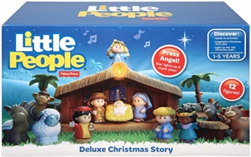 Fisher-Price J2404 - Little People Weihnachtskrippe Geschenkset, mit 12 Figuren und 5 Zubehörteilen, ab 12 Monaten - 9