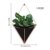 gaeruite Blumentopf Wand Pflanztopf, Wand-hängend Pflanze Halterung Halter Blumenampel Pflanzgefäß für Sukkulenten/Kaktus Wanddeko (L, Black) - 2