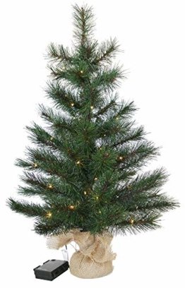 Gartenpirat Weihnachtsbaum Tanne 60 cm beleuchtet 25 LED Deko Christbaum Tannenbaum - 1
