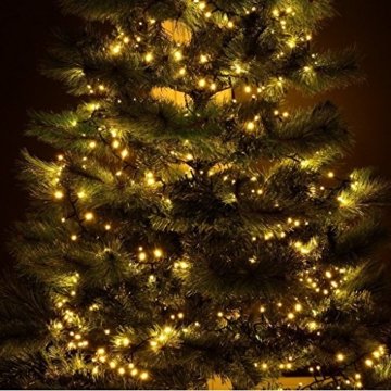 gresonic-Led-Cluster-15m lang-Lichterkette-Strombetrieb Deko für Innen Außen Garten Weihnachtsbaum Hochzeit (Warmweiss Dauerlicht, 750LED) - 3