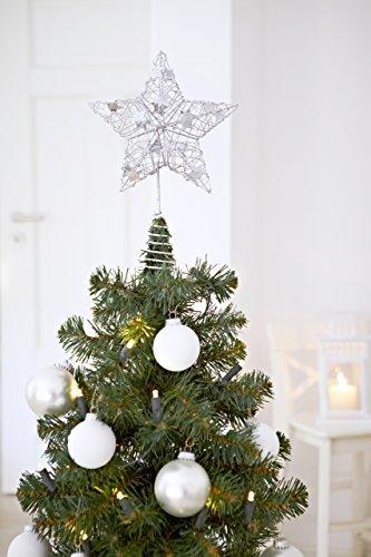 Heitmann Deco Weihnachtsbaum-Spitze - Metall-Baumspitze Stern in silber - glitzernder Blickfang fÃ¼r den Christbaum - 2