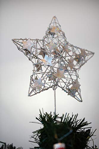 Heitmann Deco Weihnachtsbaum-Spitze - Metall-Baumspitze Stern in silber - glitzernder Blickfang fÃ¼r den Christbaum - 5