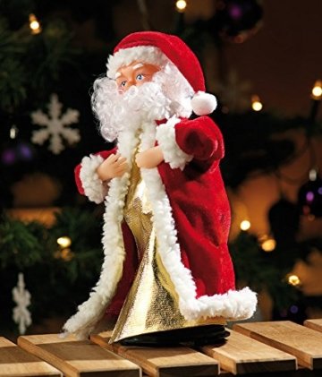 infactory Nikolaus: Singender, Tanzender Weihnachtsmann Swinging Santa, 28 cm (Tanzender Weihnachtsmann mit Musik) - 2