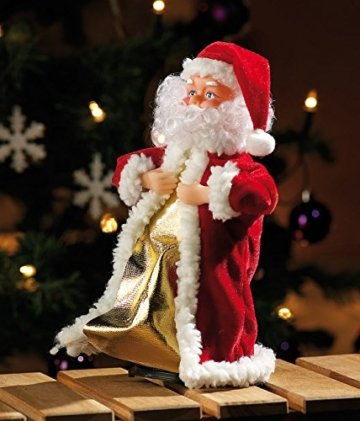 infactory Nikolaus: Singender, Tanzender Weihnachtsmann Swinging Santa, 28 cm (Tanzender Weihnachtsmann mit Musik) - 4