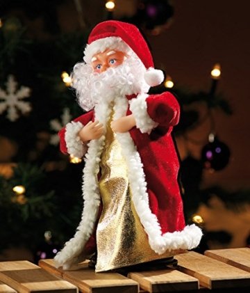 infactory Nikolaus: Singender, Tanzender Weihnachtsmann Swinging Santa, 28 cm (Tanzender Weihnachtsmann mit Musik) - 5