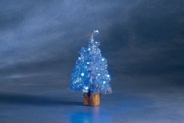 Konstsmide USB Künstlicher Weihnachtsbaum mit Lametta und 20 weißen LEDs, silberfarben - 3