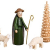 Krippenfiguren bunt – Hirte, Schafe, Spanbäumchen – Weihnachtsfiguren – Holzfiguren – Höhe 6,5 cm – Erzgebirge – NEU - 