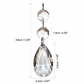 Kristall-Perlen Kronleuchter Tropfen (20 Stck.) - 3,8cm Teardrops - Kristall Glas Prisma Anhänger Perlen für Decken Tropfen Lichtbrechung, Hochzeit baum Dekoration Schmuckherstellung DIY Kunstprojekte - 2