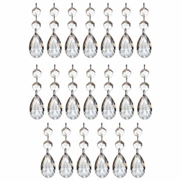 Kristall-Perlen Kronleuchter Tropfen (20 Stck.) - 3,8cm Teardrops - Kristall Glas Prisma Anhänger Perlen für Decken Tropfen Lichtbrechung, Hochzeit baum Dekoration Schmuckherstellung DIY Kunstprojekte - 1