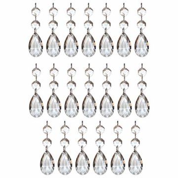 Kristall-Perlen Kronleuchter Tropfen (20 Stck.) - 3,8cm Teardrops - Kristall Glas Prisma Anhänger Perlen für Decken Tropfen Lichtbrechung, Hochzeit baum Dekoration Schmuckherstellung DIY Kunstprojekte - 1