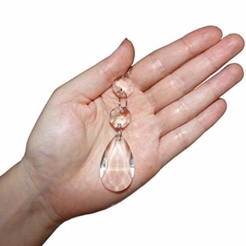 Kristall-Perlen Kronleuchter Tropfen (20 Stck.) - 3,8cm Teardrops - Kristall Glas Prisma Anhänger Perlen für Decken Tropfen Lichtbrechung, Hochzeit baum Dekoration Schmuckherstellung DIY Kunstprojekte - 5