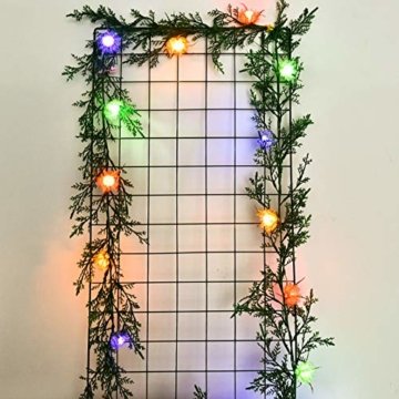 Künstliche Tannen Girlande Dekogirlande,Herbstgirlande,Herbst Blättergirlande, Wasserdicht Ahornblatt Lichterketten perfekte Dekoration für Erntedankfest Halloween Weihnachtsbeleuchtung Decorations - 4