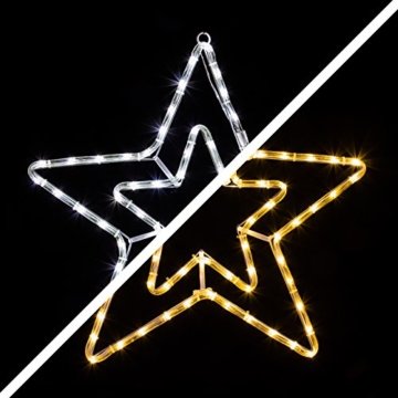 LED Stern 55cm 72 LEDs leuchtet wahlweise warmweiß oder weiß 8 schaltbare Programme Weihnachtsbeleuchtung für Innen und Außen Weihnachtsdekoration Lichterschlauchfigur - 1