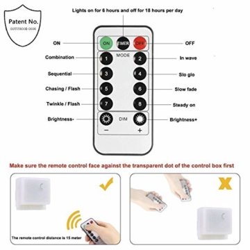 Lichterkette außen B-right 480 Led Lichterkette strombetrieben, Lichterkette warmweiß mit Fernbedienung, Lichterkette innen Lichtervorhang Weihnachtsbeleuchtung für Weihnachten Balkon Hochzeit Party - 7