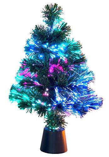 Lunartec Weihnachtsbaum: Deko-Tannenbaum, dreifarbige LED-Beleuchtung, Batteriebetrieb, 45 cm (Glasfaser Weihnachtsbaum) - 3