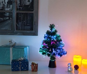 Lunartec Weihnachtsbaum: Deko-Tannenbaum, dreifarbige LED-Beleuchtung, Batteriebetrieb, 45 cm (Glasfaser Weihnachtsbaum) - 6