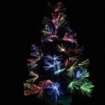 Lunartec Weihnachtsbaum: Deko-Tannenbaum, dreifarbige LED-Beleuchtung, Batteriebetrieb, 45 cm (Glasfaser Weihnachtsbaum) - 8