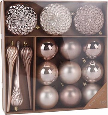 made2trade 15 teiliges Weihnachtsbaumschmuck Set - Braun Gold - 1