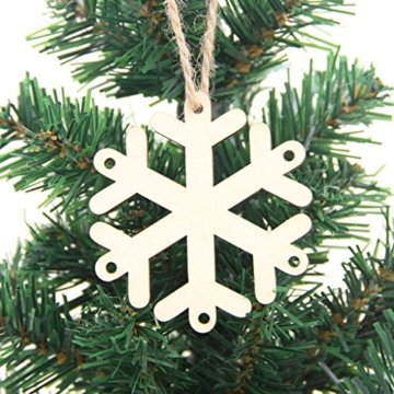 MagiDeal 10 Stück Schneeflocke Holz Geschenk Anhänger Basteln Gift Anhängeetiketten Weihnachtsbaumschmuck - 6