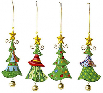 Metallanhänger “Tannenbaum”, Weihnachtsartikel / Dekoartikel 4er Set in Tannenbaum-Form, schöne Weihnachtsdekoration am Weihnachtsbaum, Fenster oder Türgesteck - 