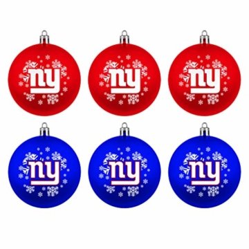 New York Giants Boelter Brands NFL Weihnachtskugeln 6er-Set - 1