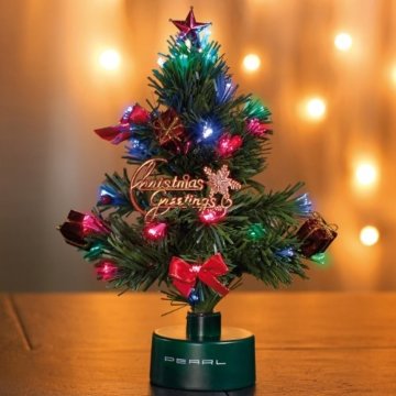 PEARL LED Weihnachtsbaum klein: LED-Weihnachtsbaum mit Glasfaser-Farbwechsler (Mini Weihnachtsbaum fürs Auto) - 3