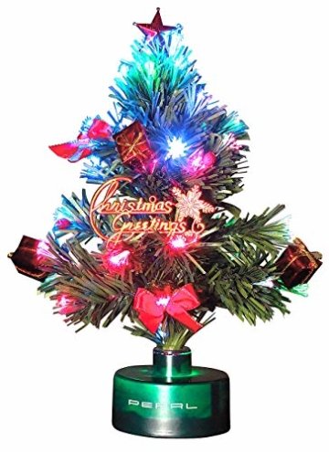 PEARL LED Weihnachtsbaum klein: LED-Weihnachtsbaum mit Glasfaser-Farbwechsler (Mini Weihnachtsbaum fürs Auto) - 4