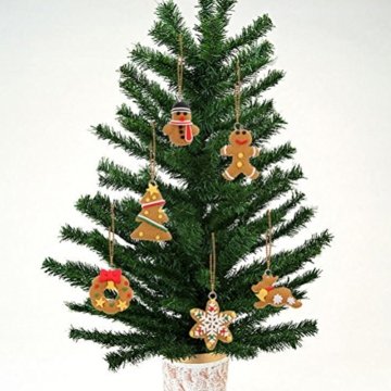 Pixnor Weihnachtsbaumschmuck, Kekse, Schneeflocke, Dekoration mit Aufhängern, Pack mit 17 Stück - 5