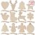 SAVITA 120 Stück Weihnachten Holzanhänger, 12 Stil Christbaumanhänger, Hängende Holzscheiben mit Seilen für Weihnachtsbaumschmuck Holz DIY Handwerk Hängende Dekorationen - 1