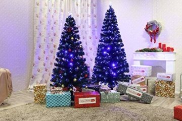 Smak Künstlicher Weihnachtsbaum-Glasfaserleuchtender selbst drehender - Länge 180cm und 210cm - Grün mit LED-farbwechselnden Modus Fernbedienung - 8