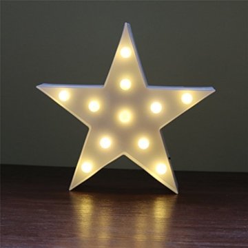 Süße LED Nachtlichter Stimmungslicht Schreibtischlampen Babyzimmer Kinderzimmer Dekorationen Geschenke (Stern, Weiß) - 4