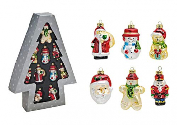 Tannenbaumschmuck Christbaumschmuck 6-teilig Nussknacker, Schneemann, Tannenbaum, Nikolaus, Weihnachtsbär - 