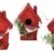 Toyland® Packung mit 3-10 cm Robins Birdhouse Glittery Tree Ornaments - Christbaumschmuck - 1