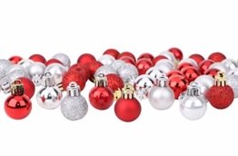 Toyland® Set Mit 50 Mini Weihnachtskugeln 25 Rot 25 Silber 2,5 cm (25 mm) - 1