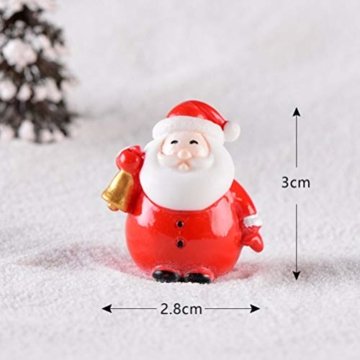 Toyvian 12 Stücke Weihnachten Miniatur Ornament Weihnachtsmann Figur Rentier Schneemann Dekofigur Miniaturfiguren Tischdeko Sukkulenten Bonsai Blumentopf Micro Landschaft Dekoration - 5