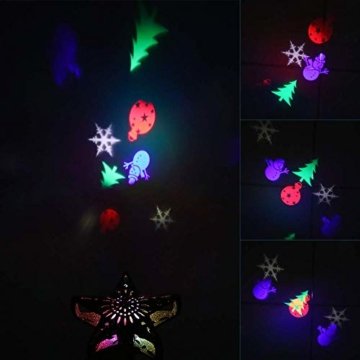 Tuniya Christbaumspitze mit Weihnachtsstern, glitzernd, beleuchtete Baumspitze, Projektor, Lichtwinkel, verstellbar, Festliche Weihnachtsdekoration, goldfarben, 26 * 24 * 9.5cm - 3