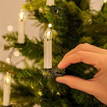 UISEBRT 30er LED Weihnachtskerzen mit Fernbedienung Kabellos Warmweiß Kerzen Flammenlose für Weihnachtsbaum, Weihnachtsdeko, Hochzeitsdeko, Geburtstags, Party, Feiertag (30er mit Batterie) - 7