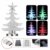 Uonlytech Acryl weihnachtsbaum nachtlicht usb bunt leuchtende desktop lampe led nachtlicht weihnachtsdekoration für baby zimmer schlafzimmer home party 2 stücke (goldene silber) - 2