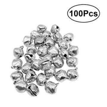 winomo Jingle Bells Tiny Glocken für Handwerk für Weihnachten Xams Weihnachtsbaumschmuck Schmuck 12 mm 100 Stück (Silber) - 1