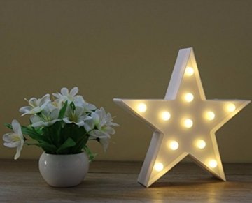 Wringo Dekorative Buchstaben Licht Stern Form LED Kunststoff Festzelt Licht Batteriebetrieben LED Festzelt Schild für Zuhause Weihnachten Dekoration - 4