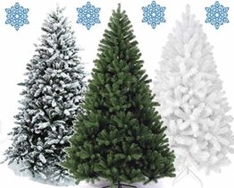 XONIC Künstlicher Weihnachtsbaum Tannenbaum 30,60,90,120, 150, 180,210 240cm Christbaum Baum GRÜN Weiss Schnee (180, GRÜN) - 1