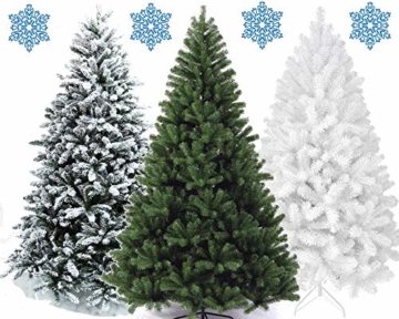 XONIC Künstlicher Weihnachtsbaum Tannenbaum 30,60,90,120, 150, 180,210 240cm Christbaum Baum GRÜN Weiss Schnee (90, GRÜN) - 1