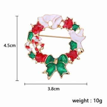 YeahiBaby 4pcs Weihnachten Emaille Brosche Schneemann Weihnachtsmann Weihnachtsglocken Kranz Anstecker Pin Weihnachtsschmuck - 5