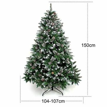 Yorbay Weihnachtsbaum Tannenbaum mit Ständer 120cm-240cm für Weihnachten-Dekoration Mehrweg (Weihnachtsbaum mit Schnee, 150cm) - 4