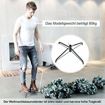 Yorbay Weihnachtsbaum Tannenbaum mit Ständer 120cm-240cm für Weihnachten-Dekoration Mehrweg (Weihnachtsbaum mit Schnee, 150cm) - 5