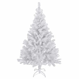 150 cm hoher Christbaum in weiß Weihnachtsbaum Tannenbaum Kunststoff 150 cm hoch mit Ständer - 1