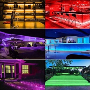 20M LED Schlauch Lichterkette Außen, 200er LED Weihnachtsbeleuchtung Außen IP68, 16 Farben Lichterkette Innen Strombetrieben, Patio Lichterschlauch mit Fernbedienung für Zimmer Halloween Weihnachten - 3