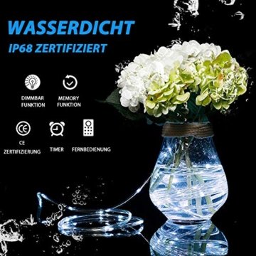 20M LED Schlauch Lichterkette Außen, 200er LED Weihnachtsbeleuchtung Außen IP68, 16 Farben Lichterkette Innen Strombetrieben, Patio Lichterschlauch mit Fernbedienung für Zimmer Halloween Weihnachten - 7