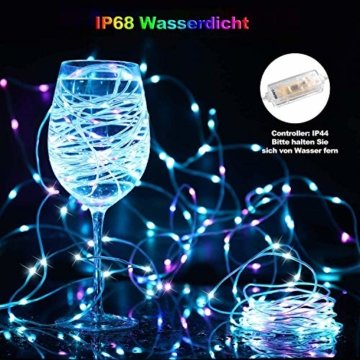 20m LED Schlauch Lichterkette Innen, Weihnachtsbeleuchtung Außen Wasserdicht, Bunt Lichterkette Innen Strombetrieben, 16 Farben Lichterschlauch, Lichterketten für Halloween Weihnachten Zimmer Garten - 3